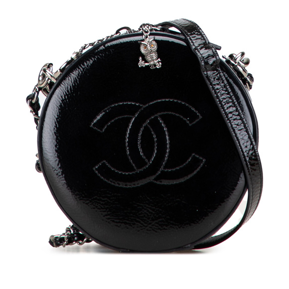 Pre-Loved Chanel Patent Round As Earth Bag - Picture 1 of 10
